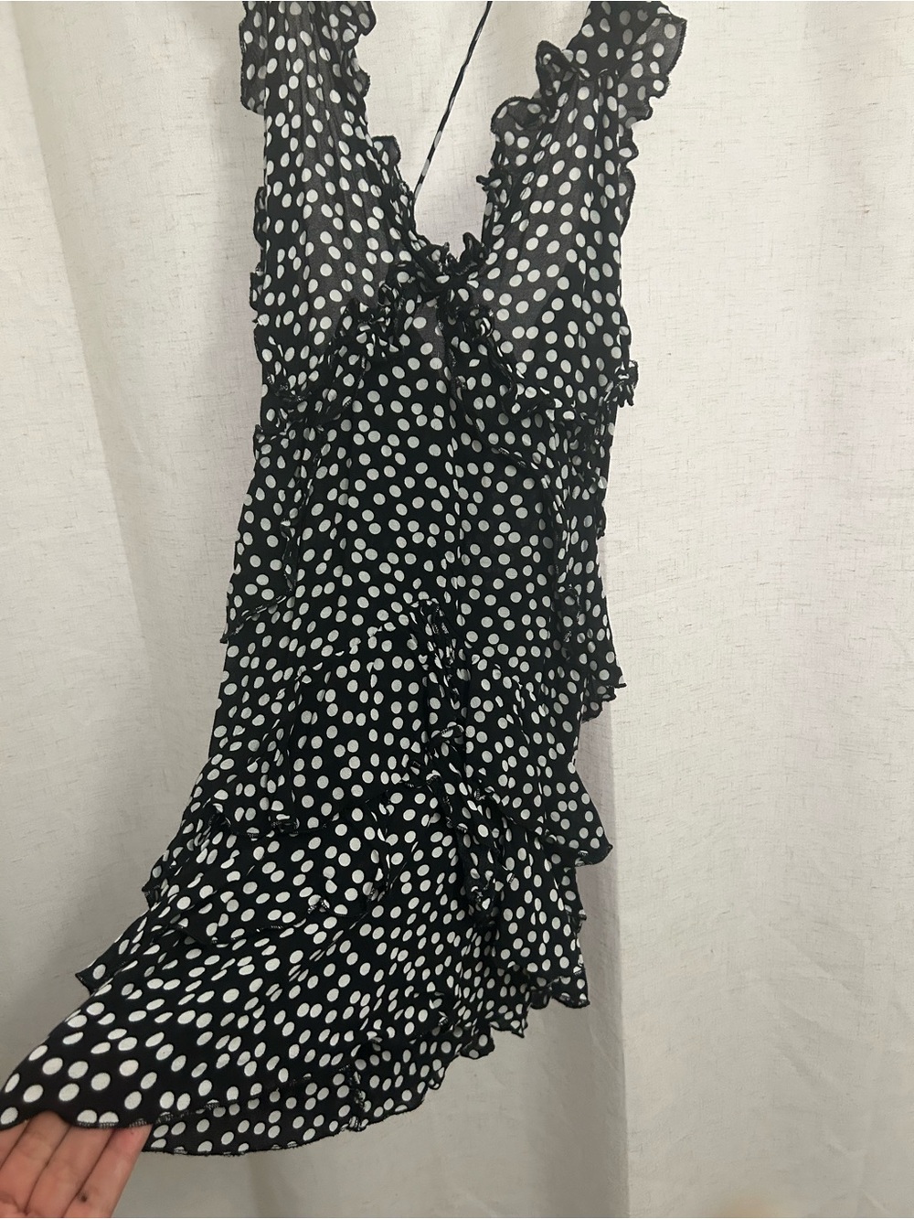 Zara Black Dress with White Polka Dots